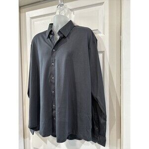 Levinas Tailored Fit Tech Stretch Knit Men's Dark Gray Shirt Men's 3XL 19 38